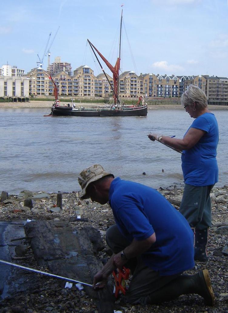 Surveying a site on the River Thames at Rotherhithe